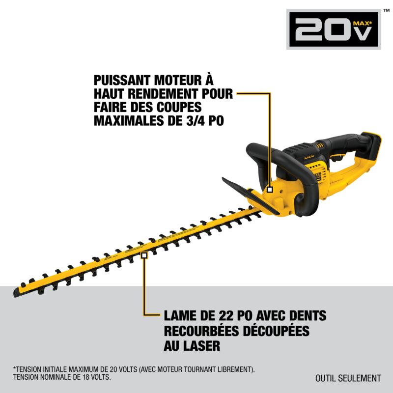 Taille-haie 20 V MAX* aux ions de lithium de 22 po (outil seulement) (SRD) – Image 2