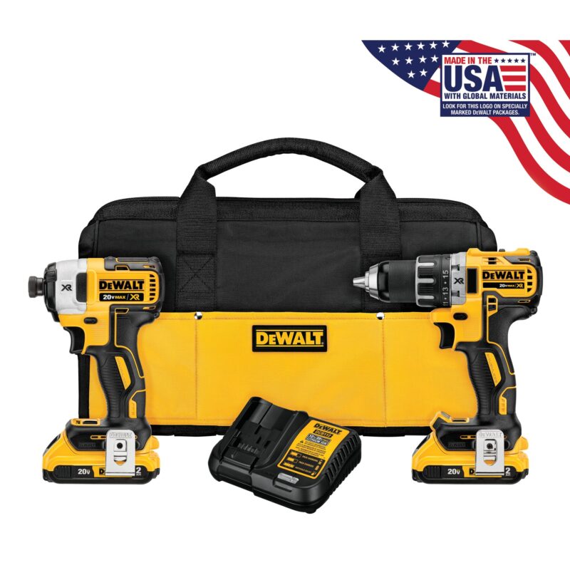 Ensemble de visseuse à percussion et de perceuse/visseuse DeWALT compactes sans balai et sans fil 20 V MAX* XR®