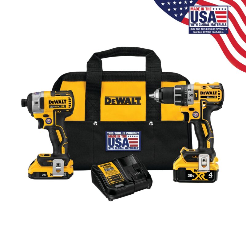 Ensemble de visseuse à percussion et de perceuse/visseuse DeWALT compactes sans fil 20 V MAX* XR®